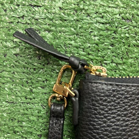 Tory Burch Thea Large Zip Pouch Black Wristlet Wallet Leather - Picture 2 of 6